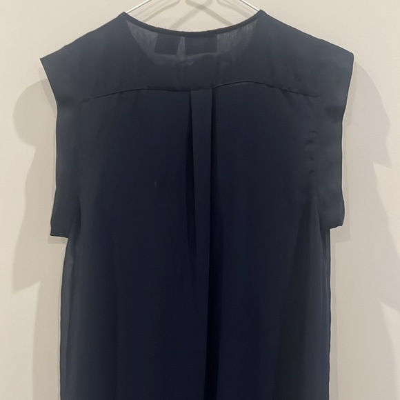 XS navy blue chiffon and polyester two piece dress - Picture 3 of 5
